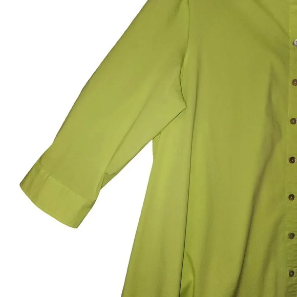 New Finley Light Green Trapeze 3/4 Sleeve Collared Button Down Blouse Si… - Picture 6 of 10